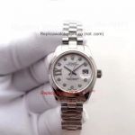 26mm Rolex Lady Oyster Perpetual Datejust Replica Watch SS White Diamond Dial